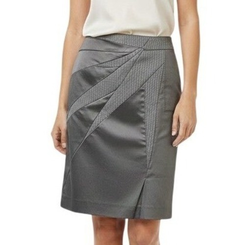 DStudio Skirt Women's Black Pleated Paneled‎ Asymmetrical Paneled Textured 8